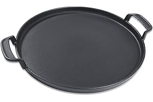 Denmay Plaque de Gril Ronde en Fonte de 30,5 cm pour barbecues à Charbon Weber 57cm, Compatible avec Weber Gourmet BBQ System, Noir, 30,5 cm