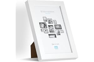 M MERCEO 10x15cm (1Stk) in Weiß, minimalistischer & moderner Bilderrahmen für Fotos & Bilder. Inkl. Acrylglasschutz. Eignet sich als Tisch-Aufsteller und für die Wand, Hochformat oder Querformat