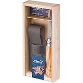 Opinel Inox Ahşap Kutulu &amp; Kılıflı Zeytin Saplı Unisex, Kahverengi, Nr.8