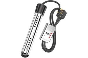 KKWERCV Electric Immersion Water Heater, Bucket Water Heater, Household High Power Submersible Pool Bathtub Heater, 304 Stainless Steel Cover and Thermostat, Auto Shutoff