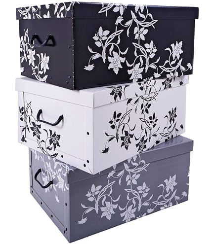 Bigso Katia Faltbox 29x39x16cm - Stapelbare Aufbewahrungsbox Mit Deckel & Etikettenrahmen, Ohne Werkzeug Montierbar