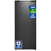 CHiQ Freestanding Upright Freezer, 145L Capacity, Quick Freeze, Adjustable Thermostat, Quiet, Reversible Door, Black, Energy