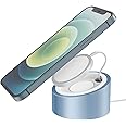Stouchi Mag-Safe högkvalitativ robust metallladdningshållare, kompatibel med magsäker magnetisk laddare för iPhone 12/13 blå