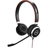 Jabra Evolve 40 UC Stereo Headset – Unified Communications Headphones for VoIP Softphone with Passive Noise Cancellation – US