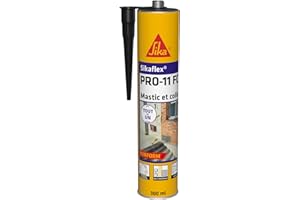 SIKA - Mastic-colle multi-usages - Sikaflex PRO 11 FC Purform, Noir - Mastic polyuréthane PU tout en 1 - Mastic multi-matériaux - Mastic étanche intérieur et extérieur - 300 ml