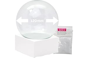 ‎SNOWGLOBE FOR YOU - DO IT YOURSELF 120mm-Do-it-Yourself Schneekugel Bastelset | 1 x Schnee| Glaskugel mit Sockel weiß eckig gerade Pure-Line | B: 120 mm H: 140mm | 40099