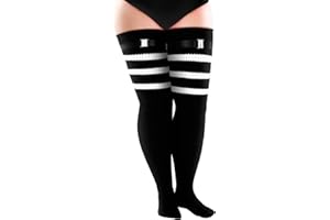 BBTO Zakolanówki do uda plus size damskie podkolanówki ocieplacze na nogi długie skarpety podkolanówki ciepłe pończochy dla dziewcząt kobiet
