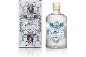 Liquore artigianale Sambuca Lolli Limited Edition con astuccio serigrafato. Bottiglia da 500 ml. 40% vol.