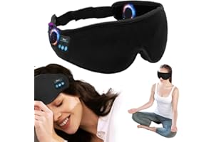 KSALUX - Bandeau Bluetooth 4 en 1 | Écouteurs Ultra-Fins HD Stéréo | Sommeil et Sport | 10-14h Autonomie | Confort Respirant et Lavable | Microphone Intégré, Noir, 1 unité (masque bluetooth)