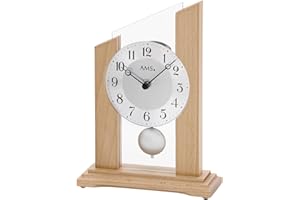 AMS Reloj de Mesa de Cuarzo, Madera, Multicolor, 33 x 26 x 16 cm