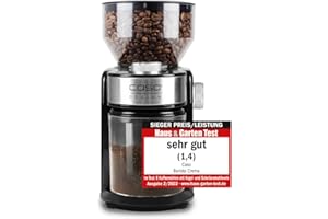 CASO Barista Crema - Elektrische Kaffeemühle, Testsieger Haus & Garten Test, Kaffeebohnen mahlen, Mahlgrad von fein bis grob, Scheibenmahlwerk, leistungsstarke 150 Watt