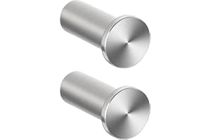 SAYAYO Ganci Accappatoio Bagno in Acciaio Inox Gancio Appendiabiti, Appendi Strofinacci Cucina Ganci da Parete Appendi Accappatoio Bagno Capacità Carico 15 kg, 2 Pezzi, Argento