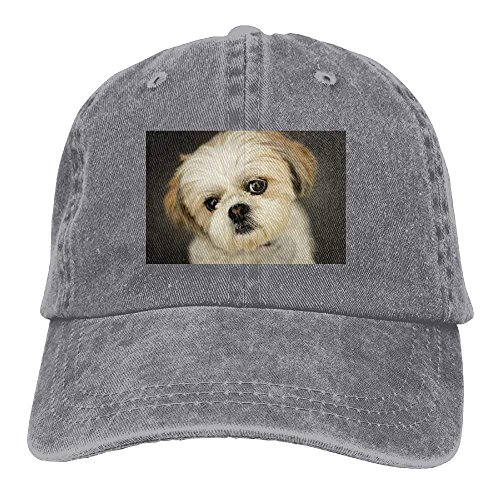 Shih Tzu Little Dog Denim Hat Adjustable Unisex Vintage Baseball Hat