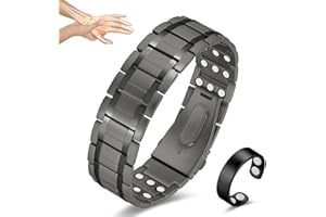 Vicmag 3X Magnetic Bracelet for Men Pure Titanium Bracelet 3500 Gauss Ultra Strength Magnets Adjustable Wristband with Adjustment Tool & Gift Box (Pure Titanium Grey)