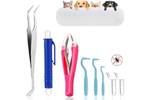 Xionghonglong Pinza per Zecche, 8 Pinza per Zecche Set, Tick Remover Acciaio Inossidabile, Zecche Acciaio Inossidabile, Professionale Rimozione delle Zecche, Rimozione Zecche per Cani e Gatti