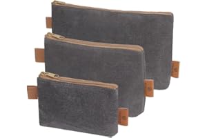 FIREDOG Canvas Zipper Pouch, Tool Pouch Organizer, 16OZ Waxed Canvas Small Zipper Bag Pouch,Water Resistant for Storage Pouches(Green)