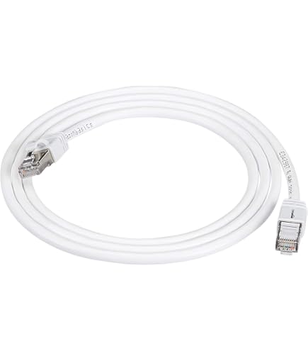 Câble Réseau Cat 6 - 1 M - Fiche RJ45 à 90° - Blindé - Pour PS5, Xbox, PC - Haut Débit Jusqu’à 10 Gbit/s