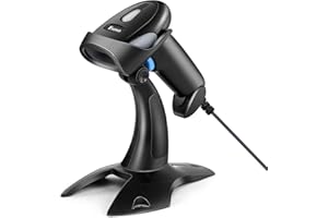 Eyoyo Scanner de codes-barres QR 1D 2D avec support, manuel USB filaire pour la gestion des stocks, code barre portable/lecteur de code QR, balayage automatique, balayage automatique et mains libres