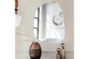 Sqinor Spiegel Asymmetrisch Kleben Rahmenlos Dekorative Spiegel Wand, Selbstklebend Wandspiegel Klebespiegel Aufkleben Modern Spiegel für Bad Wohnzimmer Flur Schminktisch