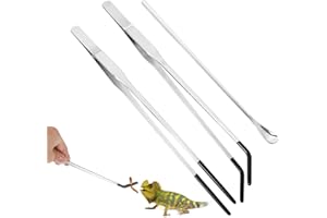 JIYIN 3 Stück Aquarium Pinzette Set, 27cm Gerade Pinzette Lang 26cm Gebogen Pinzettete Futterzange Edelstahl Mit Gummispitze Futterwerkzeug für Wasserpflanze Zange Pflanzenpinzette Gartenarbeiten