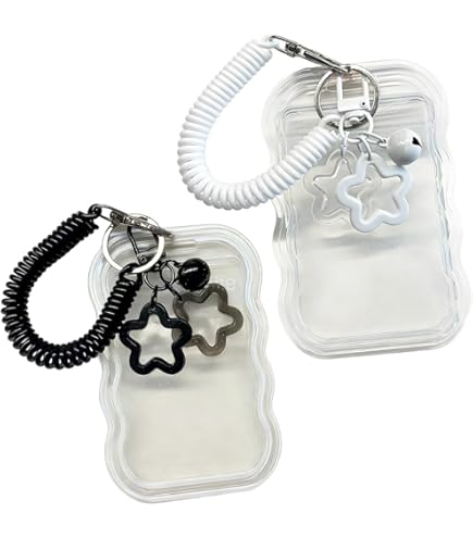 2 stuks fotokaarthouder, sleutelhanger, Star Bells ID-kaarthouder, ID