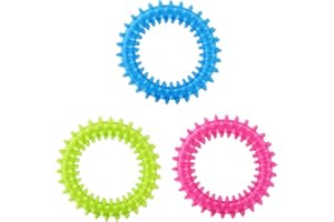 DAQUSU 3Pcs Welpe Zähne Kauen Spielzeug Naturkautschuk Spielzeug Kleiner Hund Ring 360° Oral Zähne Beruhigen Jucken Welpe Kauen für mittlere kleine Hunde