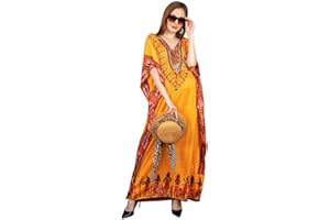 Shah Crafts. Women Tribal Design Style Kaftan Dress Kimono Top Gown Maxi Stylish Night Wear Dress Free Size
