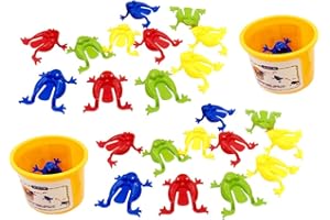Toddmomy 24 giocattoli a forma di rana per le dita dei bambini, giocattolo per saltare (colore casuale)