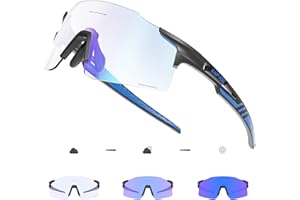 KAPVOE Lunettes Photochromiques Lunette Cyclisme Homme Femmes Velo Route Soleil Sport VTT Running Course a Pied Base-ball Golf Football Protection