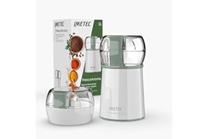 Imetec FrescoAroma elektryczny młynek do kawy i przypraw z ostrzami ze stali nierdzewnej, pojemnik zachowujący świeżość, młynek pulsacyjny do kawy, przypraw, pieprzu, cukru, suszonych owoców, 150 W