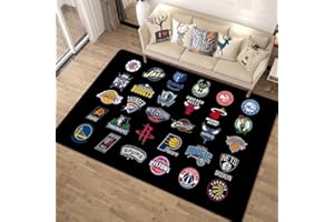 DYBTPTOP Area Tappeti, Tappeto essenziale per gli appassionati di basket NBA, Tappeti per ragazzi Ragazze Bambini Baby Camera da letto 100 * 160cm