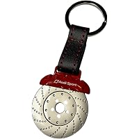 Porte-clés Audi Officiel - Cuir & Métal - Design Argent/Noir - 10.6x4.8cm