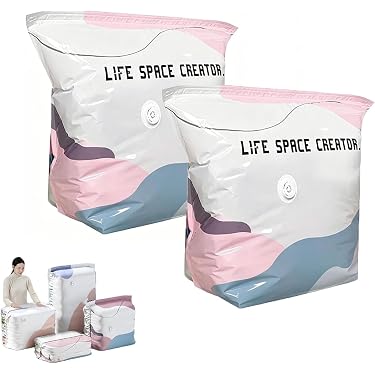 Sacs De Compression Space Master - 2 Pièces Beige, Gain De Place 75%, Rangement Sous Vide Facile Casa Corner Etendoir Sacs De Compression Space Master - 2 Pièces Beige, Gain De Place 75%, Rangement Sous Vide Facile Casa Corner Etendoir