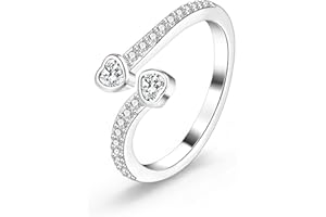 ALEXCRAFT Anello in Argento 925 per Donne, Anelli Infinito con Zirconi, Anello con Cristallo Regolabile, Elegante, Antiallergico, Anello di Fidanzamento, Anello di Amicizia, Regalo per Ragazza Madre