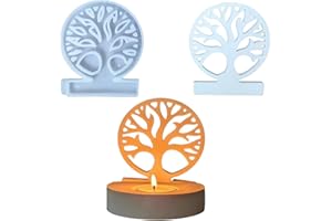 ‎ALEFBET Silikonformen Gießformen Kerzenhalter, DIY Kombination Silikonform Kerzenhalter, Neue Ideen Gießform kerzenhalter, Gipsformen zum Gießen (Einsatz-Lebensbaum)