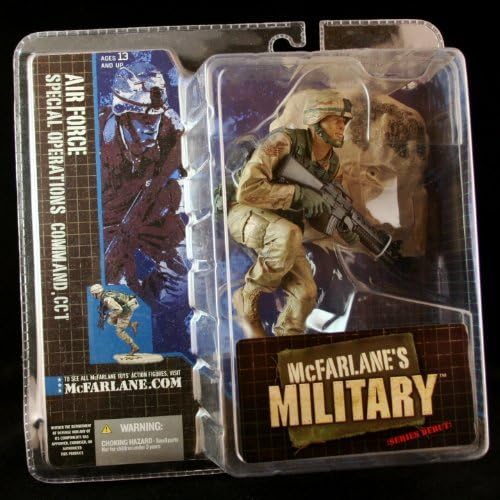 AIR FORCE SPECIAL OPERATIONS COMMAND, CCT * AFRICAN AMERICAN VARIATION * McFarlane's Military Series 1 Action Figure & Display Base by McFarlanes Military