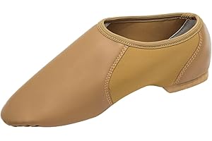 Asyusyu Womens Jazz Shoes Slip On PU Split Sole Jazz Shoes for Adult Men Big Kid