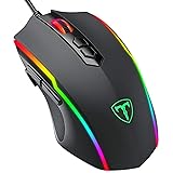 Holife Gaming Maus, 7200 DPI PC Maus mit RGB Beleuchtung/ 8 Programmierbaren Tasten/Feuer Tasten Optischer Sensor Wired Gamin
