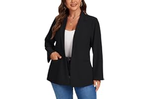 MINTLIMIT XL-5XL Plus Size Women Blazer Long Sleeve Casual Notch Lapel Jackets Business Smart Outerwear Loose Fit with Button Pockets