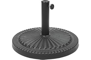 MY GARDEN OUTDOOR LIVING MyGraden Cast Iron Parasol Base - 14Kg Weatherproof Heavy Duty Indoor Lawn Decor With Adjustable Knob - Outdoor Poles Patio Sun Shade Umbrella Stand For Hiking & Camping