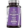 Magnesio Bisglicinato e Citrato 2145mg con 300 mg di Magnesio Puro Elementare per dose - Con vitamine B6, C e B5 - Fatica, st
