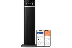 Philips 5000 Series Energy Efficient Connected Tower Fan Heater, 2000W, up to 50% energy savings, temperature display, 5 safety features, 4 modes, 60° oscillation, quiet, black & dark grey (CX5120/11)