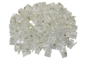 AERZETIX: Lot de 100 fiches connecteurs prises RJ11 6p4c téléphone ADSL modem câble - C1491