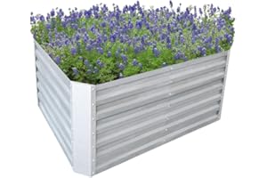 ‎RS TRADE RS Trade® Florenz L Hochbeet L 120 cm x B 60 cm x H 60 cm Gemüsebeet Gartenbeet Kräuterbeet Anzuchtbeet Frühbeet Stahl-Wellblech Zink-Alu Metall witterungsbeständig