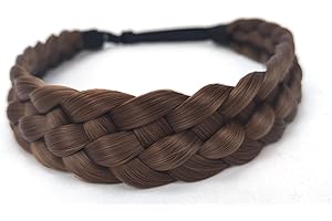 TOECWEGR Haarband Geflochten 5 Stränge Braids Haargummi Klassisches klobiges Elastisches synthetisches Stirnband Damen Beauty Accessoires (Kaffee Braun)
