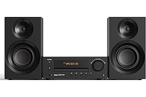 Roxel RCD-260BT - Mini sistema Hi-Fi | Lettore DVD e CD con HDMI, streaming BT wireless, USB FLAC/WAV/APE/MP3, radio FM, ingressi ottici e coassiali, doppi altoparlanti stereo, karaoke, telecomando