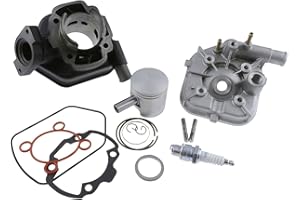 2EXTREME 70ccm Zylinderkit mit Kopf und NBK BR9HS Zündkerze – kompatibel mit Peugeot Speedfight 1 2 50 LC Speedy – für wassergekühlten stehenden Motor