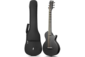 Enya Nova Go Mini Guitare – Guitare Acoustique Noire 1/4 en Fibre de Carbone pour Enfant Adulte Débutant, Guitare de Voyage, Éducation Musicale pour Enfants, Cadeau de Pâques, D'anniversaire, de Noël