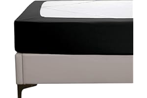 Elegant Comfort Boxspring-Bezug – dehnbar und eng anliegend – Jersey-Strick, schlanke Alternative für Bettrock, weich und glatt, passend für Boxspringbetten bis 30,5 cm, King-Size-Bett schwarz