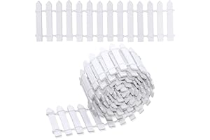 HUYUE Holzzaun Miniatur Zaun Weiß Deko Mini Gartenzaun Holz für Garten Dekoration 100 x 5 cm